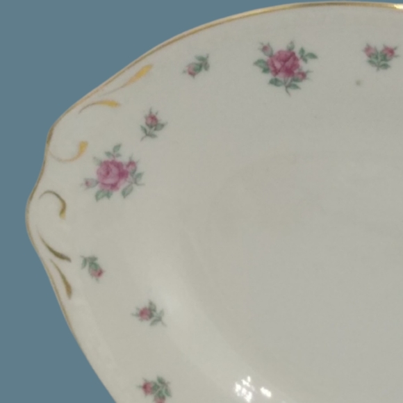 Vintage Homer Laughlin Rambler Rose Oval Tray | 1930s Eggshell Georgian - Picture 3 of 10